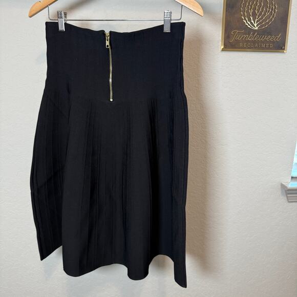 Women's Aleeza Paris Beautiful Black Pleated Midi Skirt Size Medium NEW - Picture 9 of 12